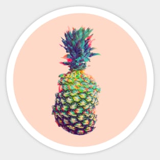 Glitchy style pineapple Sticker